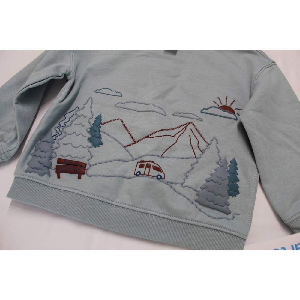 Carters Toddler Boys Blue Mountain Adventure Embroidered Sweatshirt 24M NEW - Picture 2 of 6